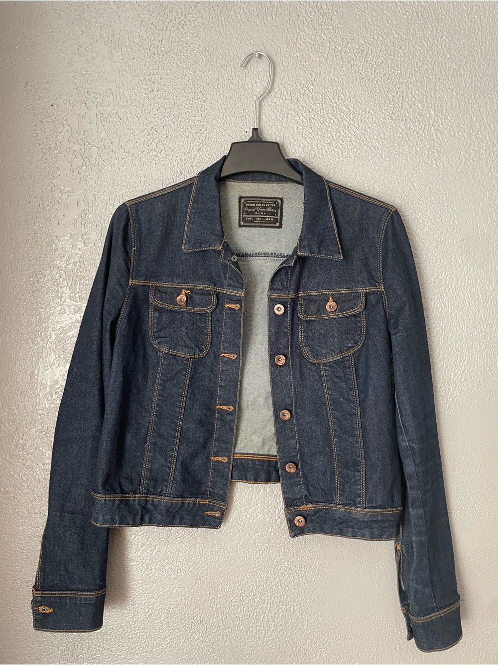 Zara Dark Blue Denim Jean Jacket